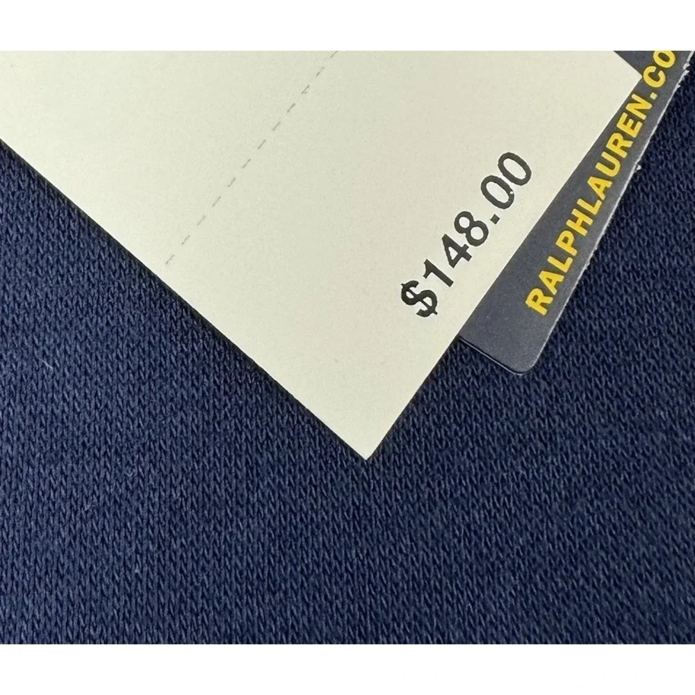 Polo Ralph Lauren Blue Gold Fleece Lined Crest Graphic Crewneck L Tall NWT